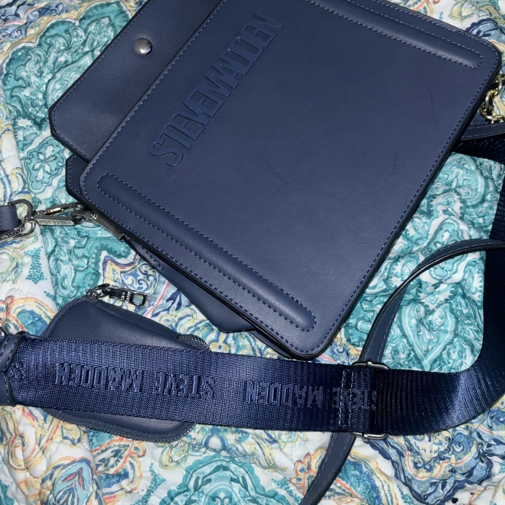 Steve Madden Dark Blue Messenger Bag